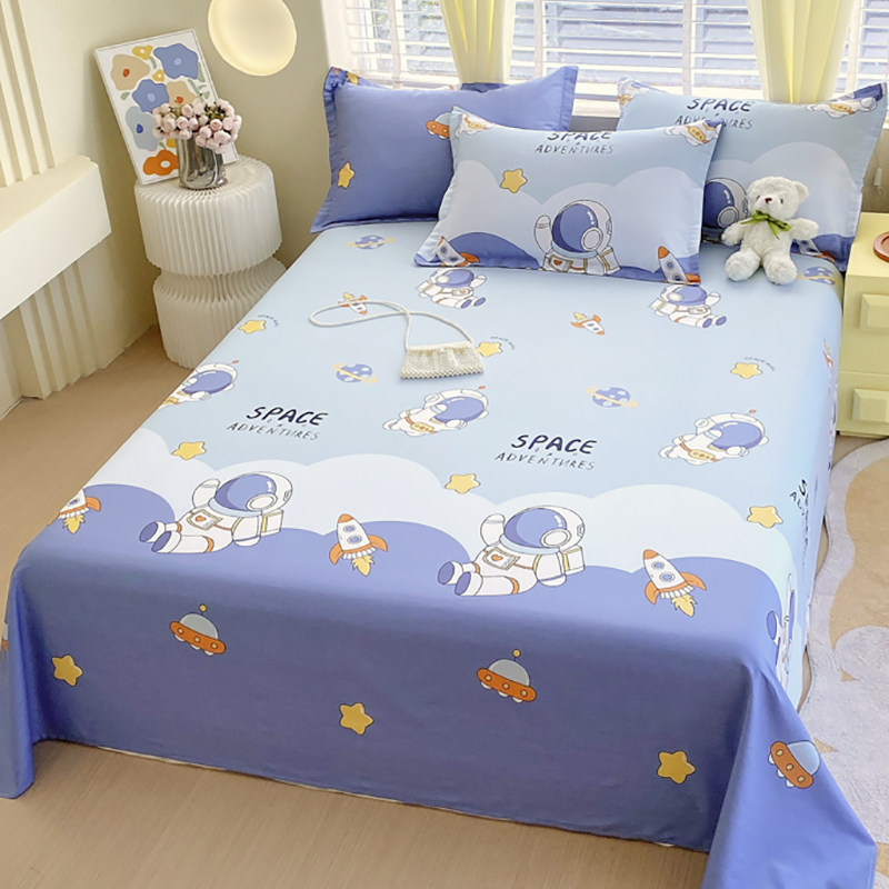 2024新款卡通全棉床单100纯棉儿童床罩太空男孩房床上三件套床品3,床上用品,床单,淘宝优惠券,粉丝福利购,淘宝优惠卷