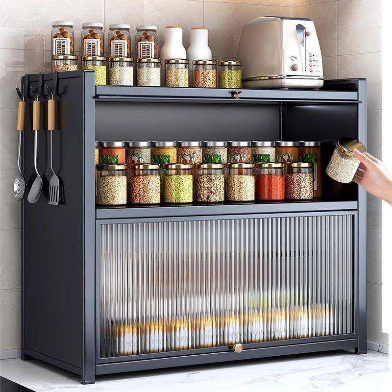 房带盖厨调料置物架台盐面调HOZ味品罐多层柜家用放油酱醋调味收,厨房/烹饪用具,厨房墙壁置物架/厨房墙壁挂架,淘宝优惠券,粉丝福利购,淘宝优惠卷