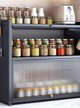 房带盖厨调料置物架台盐面调HOZ味品罐多层柜家用放油酱醋调味收