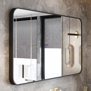 扬贴墙镜子洗手台化476妆镜妆壁挂式 卫生浴晶间厕所梳免打孔挂墙