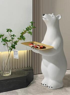 型北视极熊工FEH落大地摆件客厅电柜玄关家居装饰现代简约树脂艺