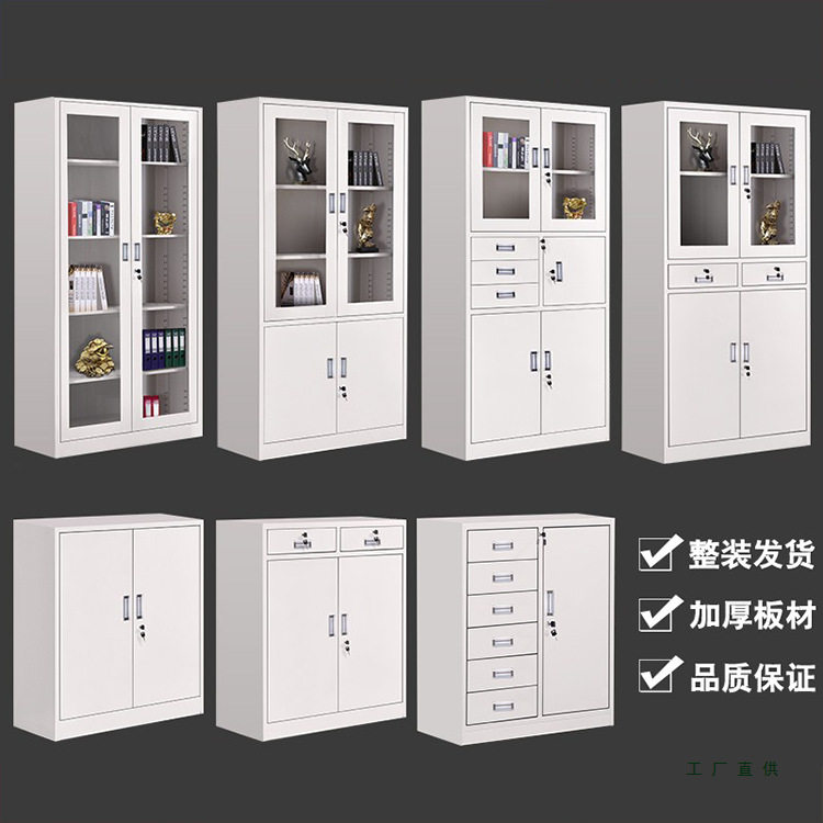 钢制办公文件柜档案柜铁皮柜储物柜凭证柜矮柜带锁资料柜整理柜子
