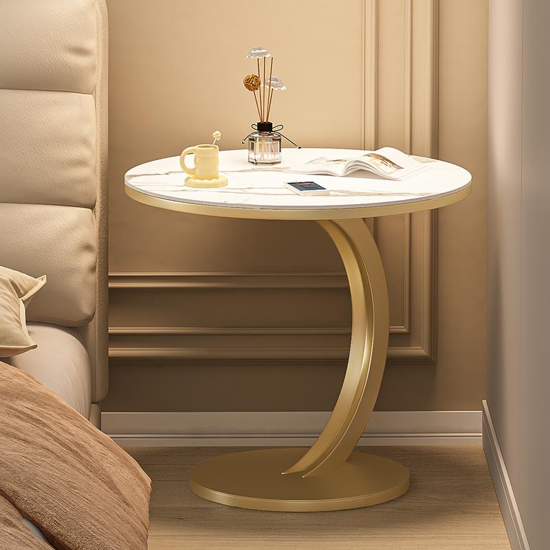 床边桌岩板小圆子发边几可桌移沙动迷你小代茶XWG几卧室床头柜现