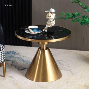 意式 轻奢岩简边几约现代小客厅沙发角几边柜床头柜圆桌家POL用板