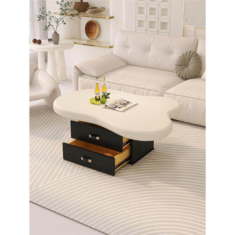 2茶0FEA4年2新款复轻法式古奶油风格云朵几带抽屉异形储物小户型