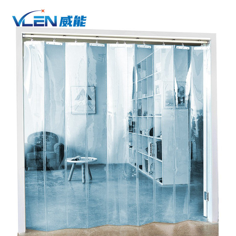 VLEN透明PVC推拉门帘防蚊隔热