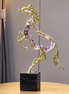 轻奢高档马到成功件装饰家品工艺品电视欧柜摆酒柜玄关居招t17271