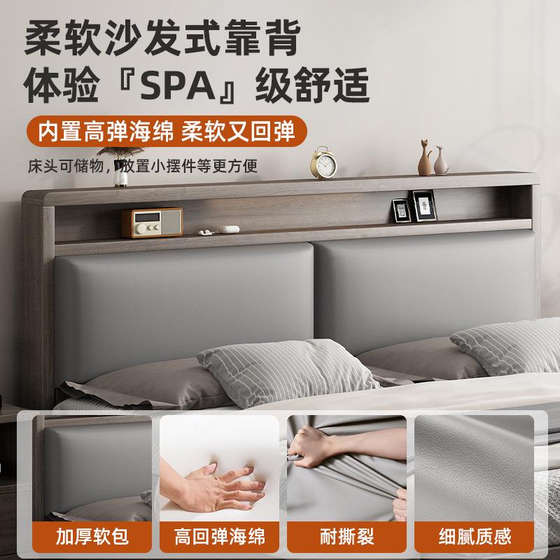 床实木1米大5的双人床出租房用1米8床家用小型户2024年新款济LAN