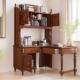 美式 柜轻一奢书房脑办公室写字 实木书桌书架447体卧室电书桌欧式
