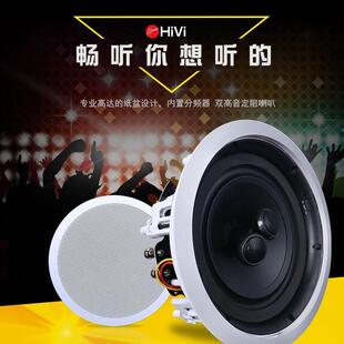 Hiv S箱C定阻吸顶喇叭吊顶音双音8寸前置立体高声 惠威VR619018i