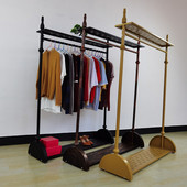 包邮 店衣架展示架中岛架 架货架挂衣服架子落地单杠服装 铁艺服装