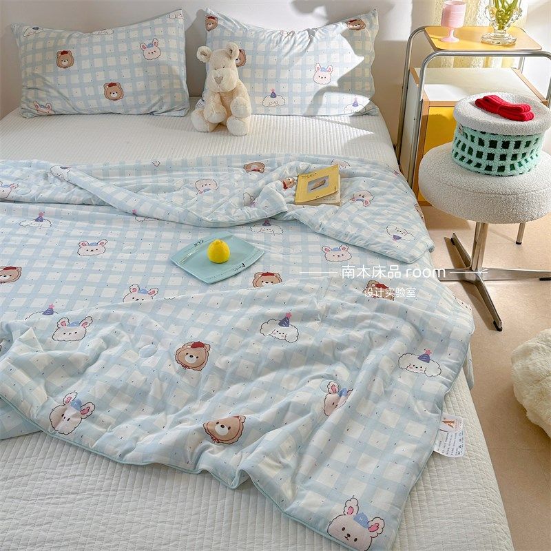 晕头小狗超可爱卡通A类针织夏被三件套软糯空调被可水洗夏凉被,床上用品,化纤被,淘宝优惠券,粉丝福利购,淘宝优惠卷