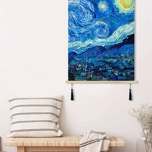 世界名画装饰画电箱遮挡入户玄关客厅挂画布艺油画梵高餐厅走廊