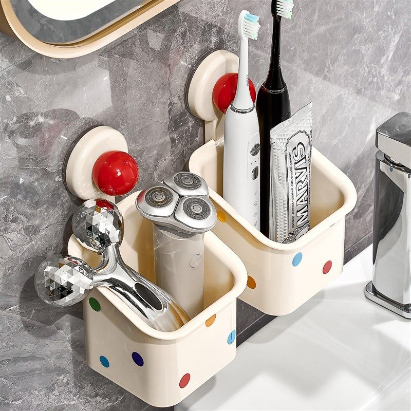 吸盘梳子置物架壁挂免打孔卫生间洗漱台墙上牙刷牙膏剃须刀收纳筒,家庭/个人清洁工具,浴室角架/置物架,淘宝优惠券,粉丝福利购,淘宝优惠卷