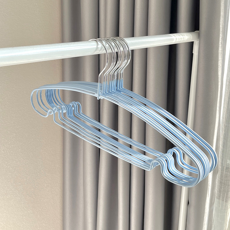 成人浸塑无痕衣架轻奢加粗金属家用挂衣防滑学生宿舍晾衣撑防肩角