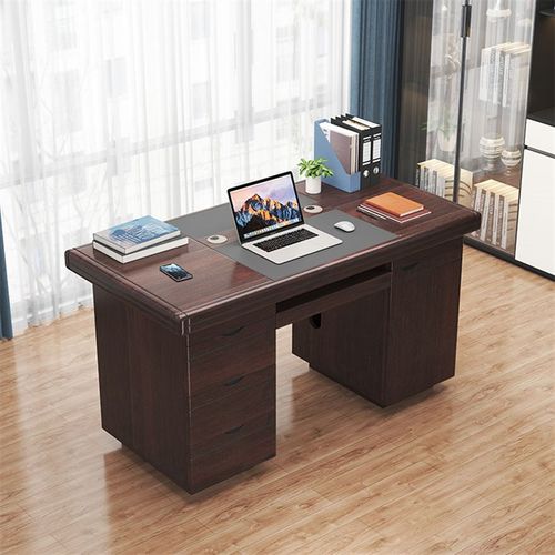 现代简约经济型台式电脑桌带锁家用办公桌单人职员办公桌子办公室