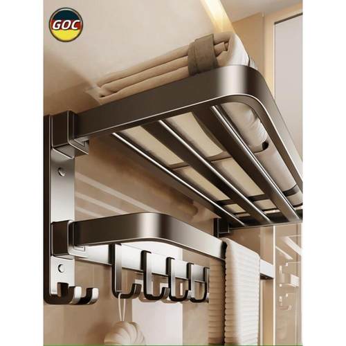 德国毛巾架浴室免打孔毛巾架集成衣架套件厕所淋浴间浴室储物架