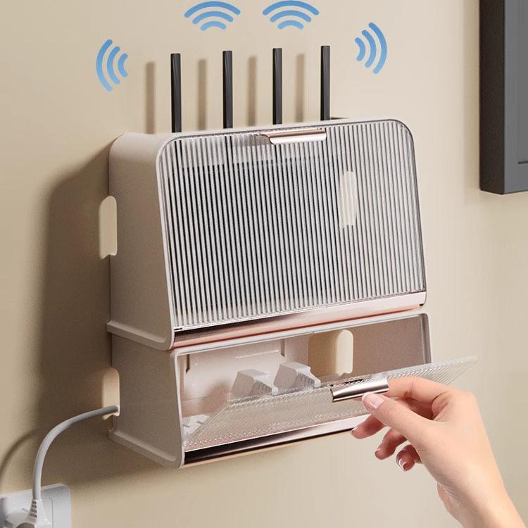 德国路由器存储盒Wifi无线电视机顶盒免打孔壁挂式插座存储架