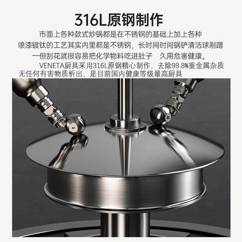 德国FAKQDFE用316不底锈钢平锅无涂层煎锅家粘锅不电磁炉炒菜钢锅