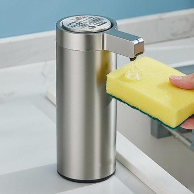 日本丨洗洁精自动感应器厨房凝胶洗手液机皂液器智能挂壁不锈钢造