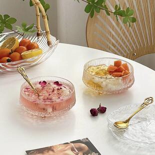 欧式冰晶小汤碗水晶玻璃糖水碗高颜值燕窝甜品沙拉碗西米露甜水碗