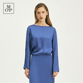 MOP薄款 长袖 款 Marc 时尚 Polo 真丝垂感女装 衬衫 圆领法式