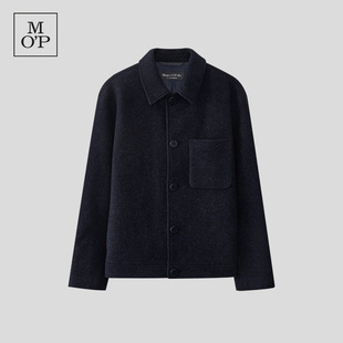 MOP 商场同款 秋季 Marc 双面呢短款 Polo 新款 夹克毛呢外套男