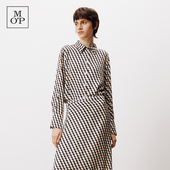 高级感气质静奢风棋盘格印花衬衫 Marc 女上衣 MOP春季 新款 Polo