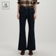 后开叉高腰装 Polo Marc MOP2025冬季 新款 饰复古微喇牛仔长裤 女