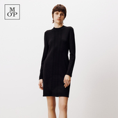 时尚 Polo Marc MOP春季 新款 气质条纹肌理加厚长款 连衣裙女长裙