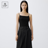 Polo MOP夏季 Marc 新款 黑色紧身束腰精致度假针织外穿吊带背心