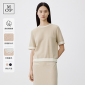 撞色女士上衣 MOP Marc 气质短袖 Polo 新款 女早秋时尚 春季 针织衫