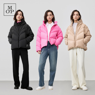 【明星同款】Marc O'Polo/MOP羽绒服冬新款拉链保暖连帽女烟囱帽