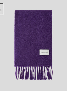 Marc O'Polo/MOP长方形欧美风羊毛混纺流苏女士围巾亮紫色保暖