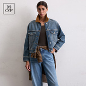100%生态棉灯芯绒领拼接牛仔夹克女 新款 董璇同款 MOP2025秋季