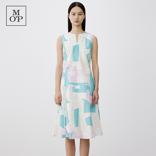 Marc O'Polo/MOP 春季新款时尚CITY TRAVEL系列涂鸦色彩连衣裙女