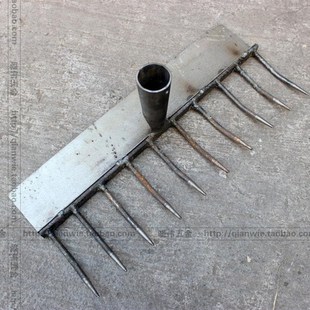 包邮两用十齿钉耙 园林平地耙 农用松土耙子长柄优质草耙农具耙子