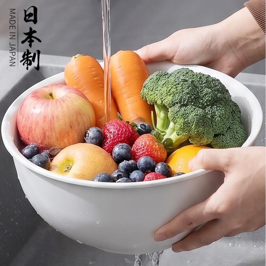 日本进口洗菜盆沥水篮厨房家用加厚洗蔬菜水果厨房淘菜盆客厅滤水