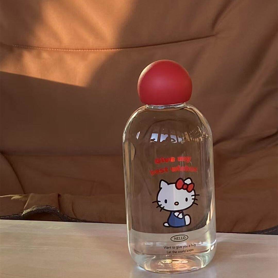 根本无法拒绝KT猫水杯！新升级可爱KT水杯红鼻子玻璃杯耐高温杯子