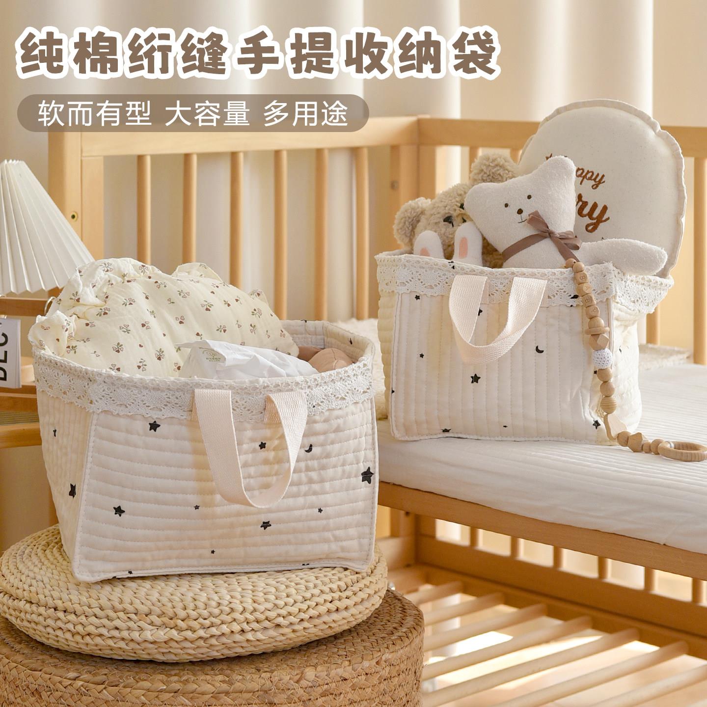 婴儿玩具多用途收纳袋幼儿园宝宝床边手提袋大容量收纳篮