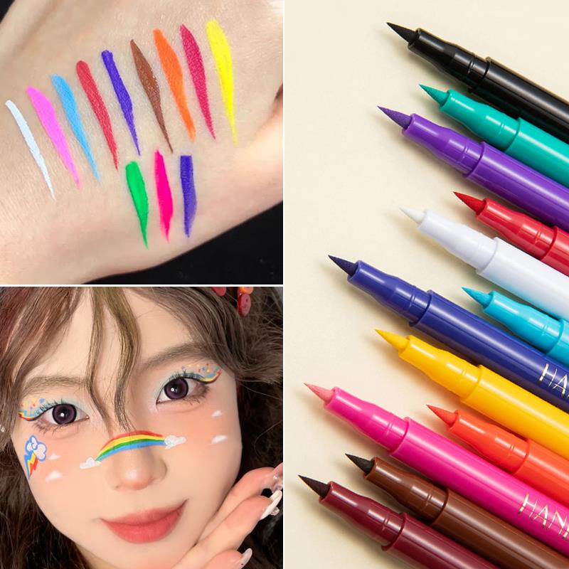 正品儿童舞台妆彩绘彩色眼线笔节日表演白色自然流畅不晕染防水