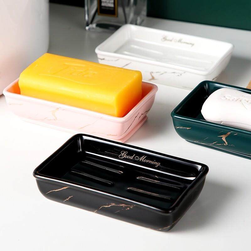 德国进口轻奢创意陶瓷香皂碟肥皂盒置物架沥水浴室卫生间家用皂盒
