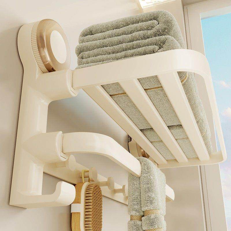 德国奶油风吸盘毛巾架浴室免打孔化妆室浴巾置物架套装厕所收纳层,家庭/个人清洁工具,毛巾挂/毛巾架,淘宝优惠券,粉丝福利购,淘宝优惠卷
