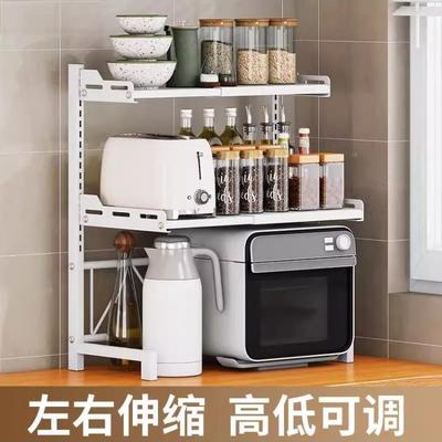 厨房电饭煲置物架台面放烤箱空气炸锅的收纳架双层专用微波炉架子