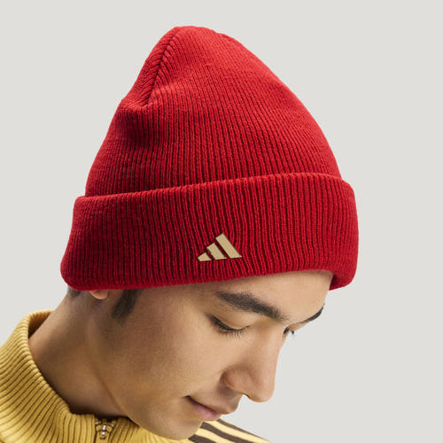 adidas阿迪达斯新年红色冷帽26春男女保暖毛线运动针织帽  KS0307