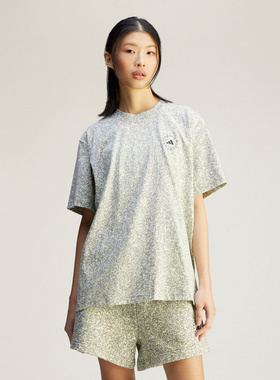adidas阿迪达斯新款夏女印花运动休闲宽松短袖圆领T恤 JD7952
