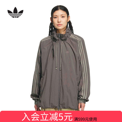 阿迪达斯复古运动宽松连帽机能感夹克26春新款女梭织外套 KR2625