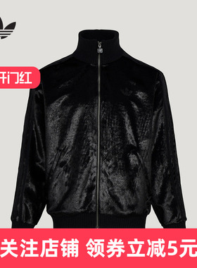 adidas阿迪达斯三叶草复古风仿皮草运动宽松外套2026春中性KU9406