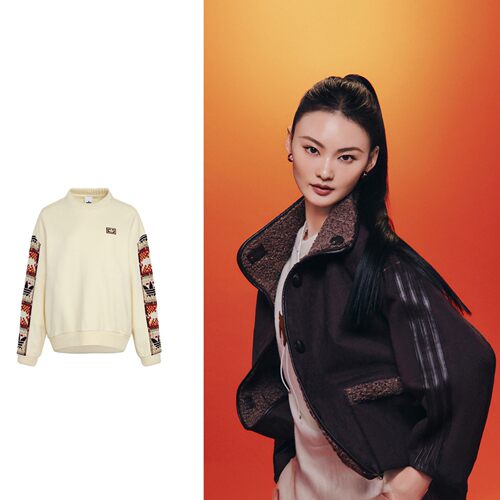 阿迪达斯三叶草新年款卫衣26新款女运动宽松圆领套头衫 IA8930