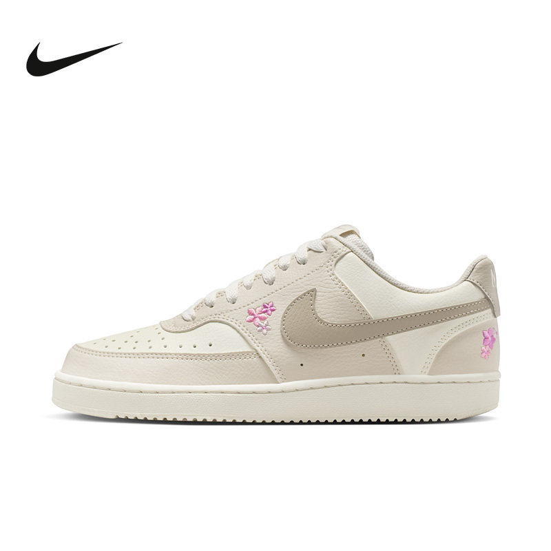 NIKE耐克女鞋court VISION刺绣花朵复古篮球鞋休闲板鞋IV5530-101